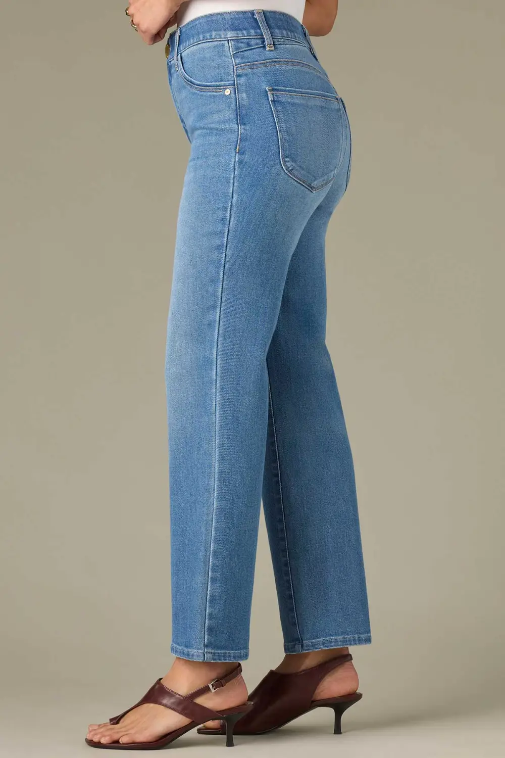 Clean Look Petite High Rise Cropped Bootcut Jeans