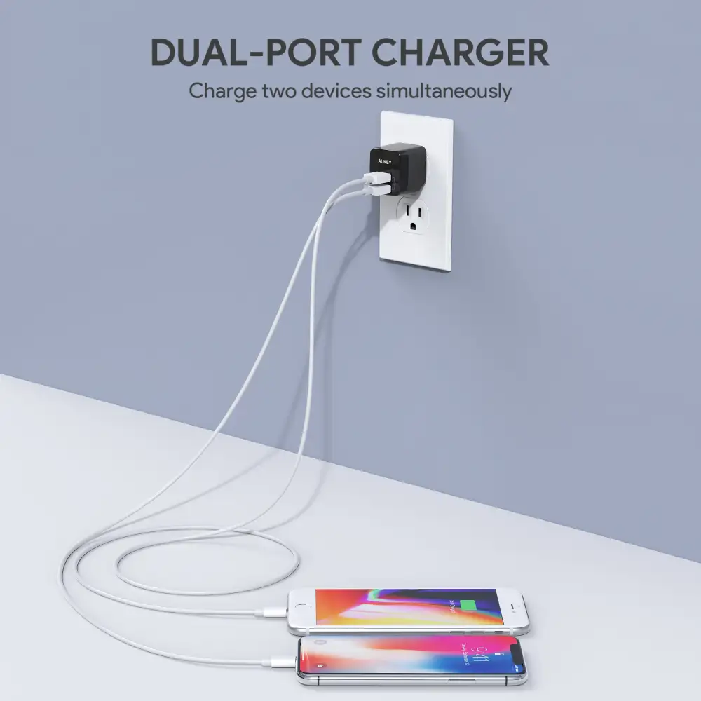 AUKEY Accel Ultra Compact USB Charger Dual USB Port