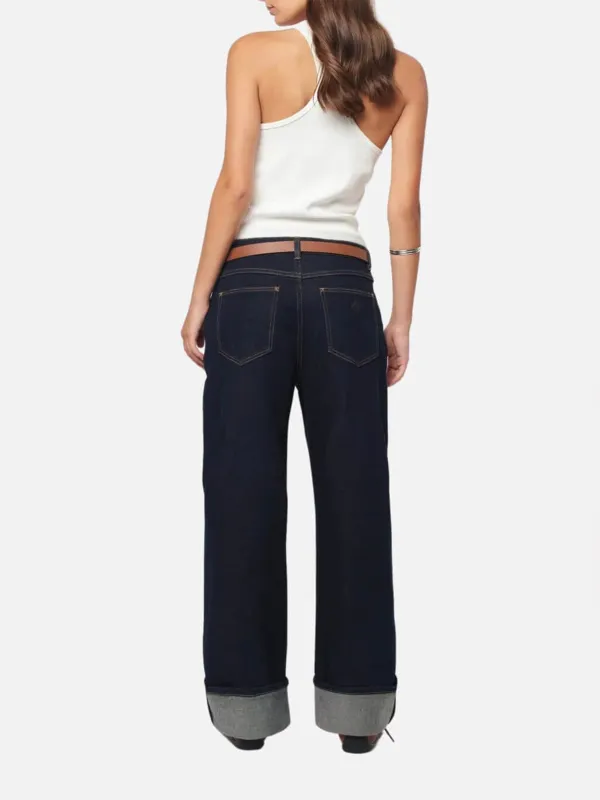Rolled Mid-Waist Straght Jeans