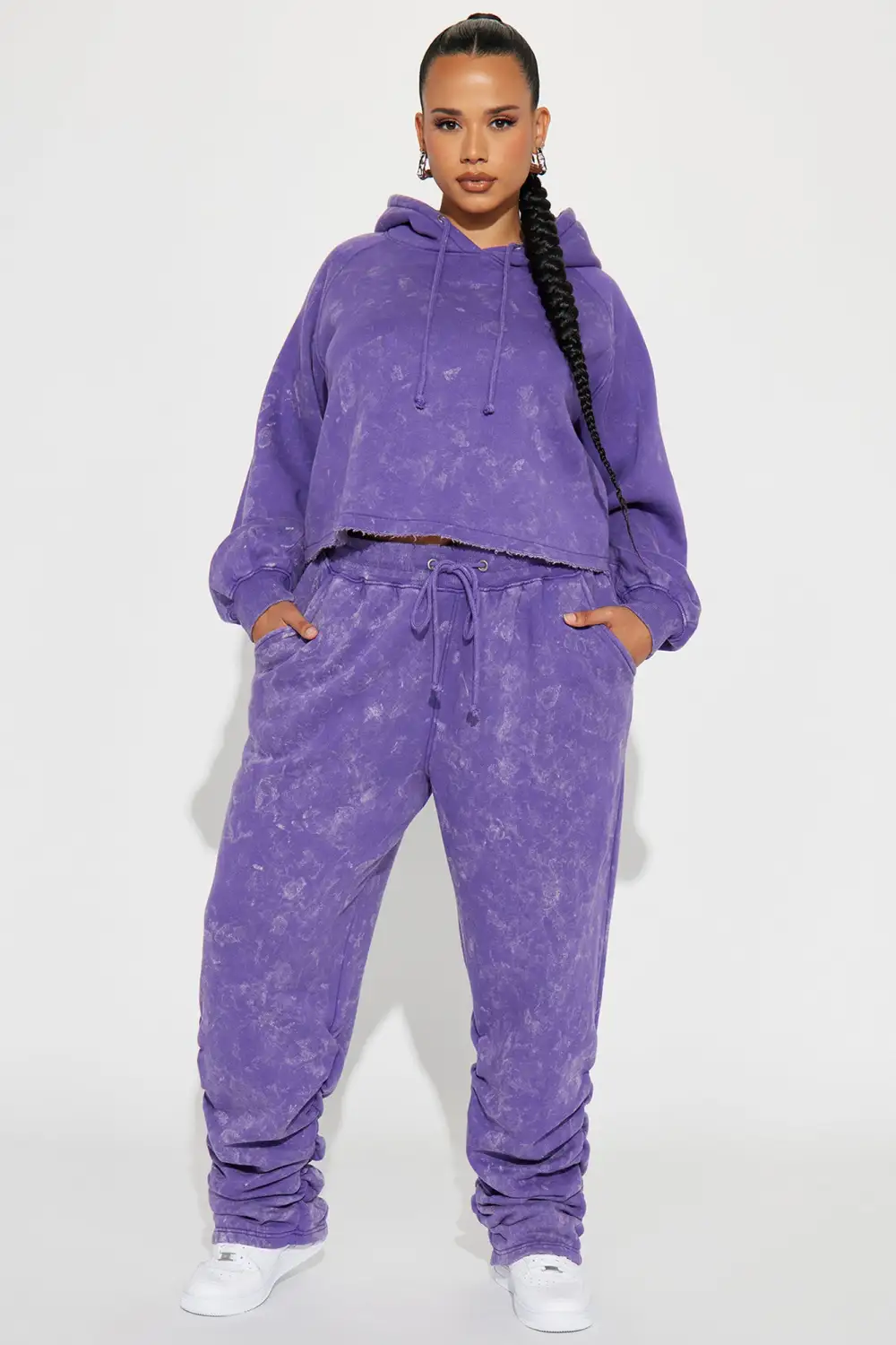 My Time Mineral Wash Jogger Set - Purple