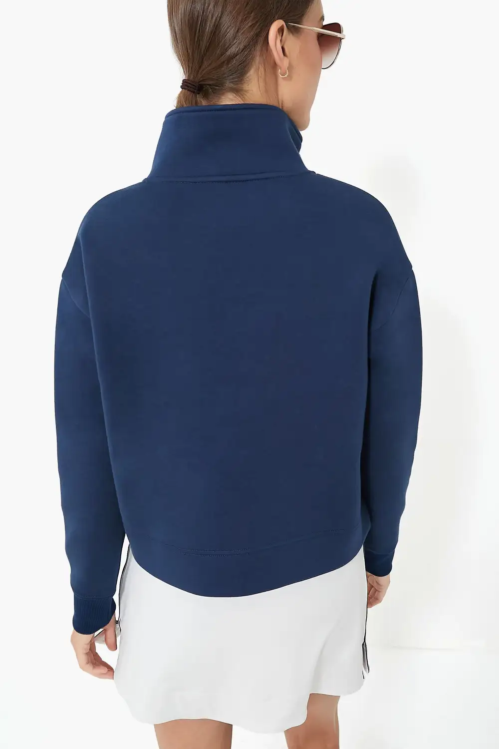 Navy Snap Neck Bailey Pullover