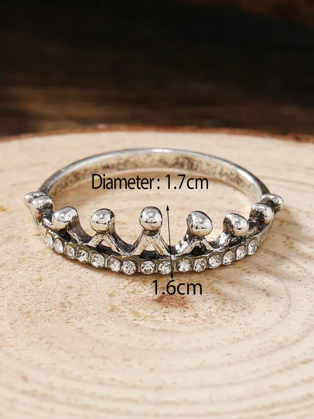 Crown Rhinestone Vintage Ring