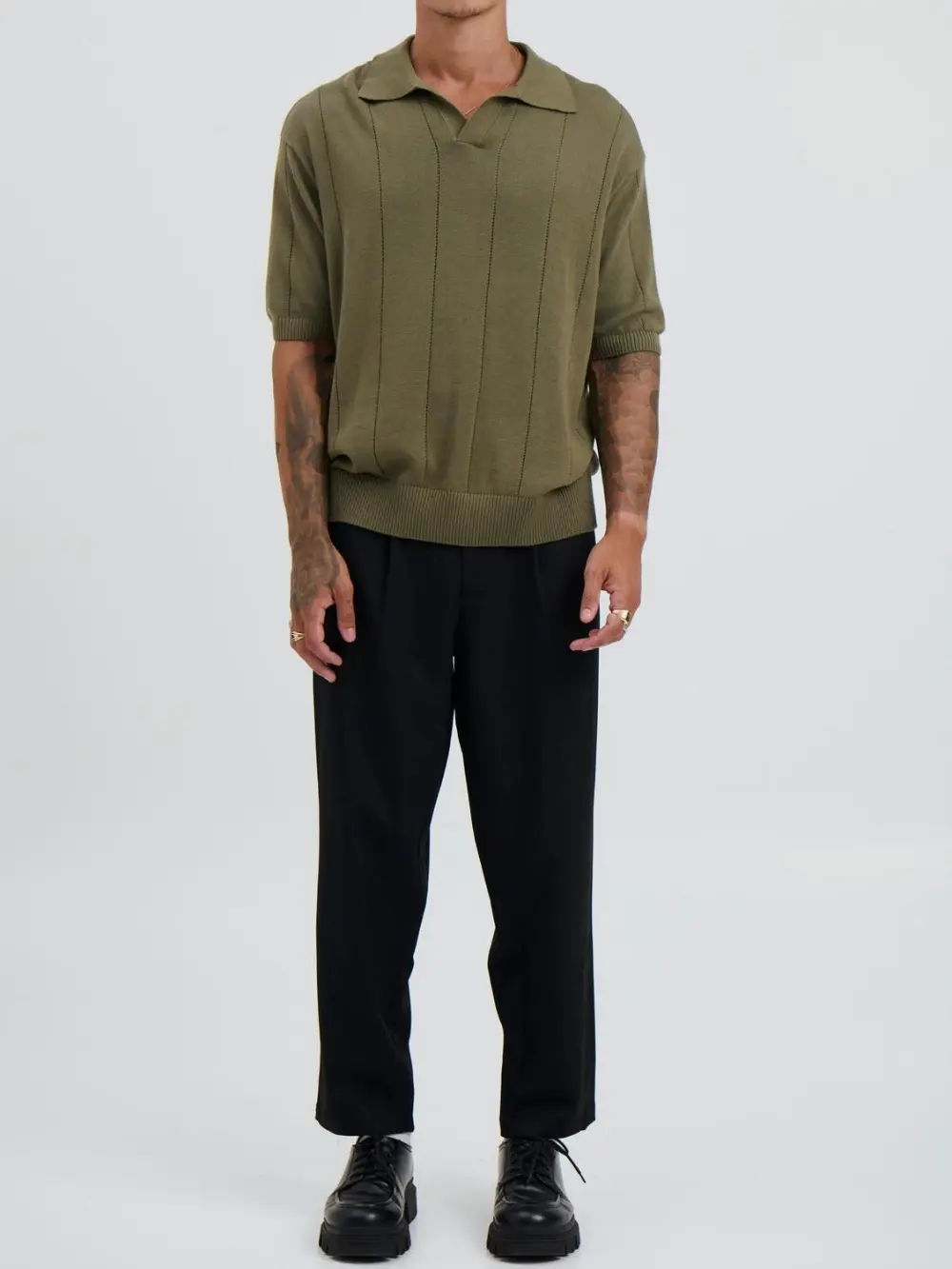 Casual Soft And Comfortable Khaki Polo Shirt