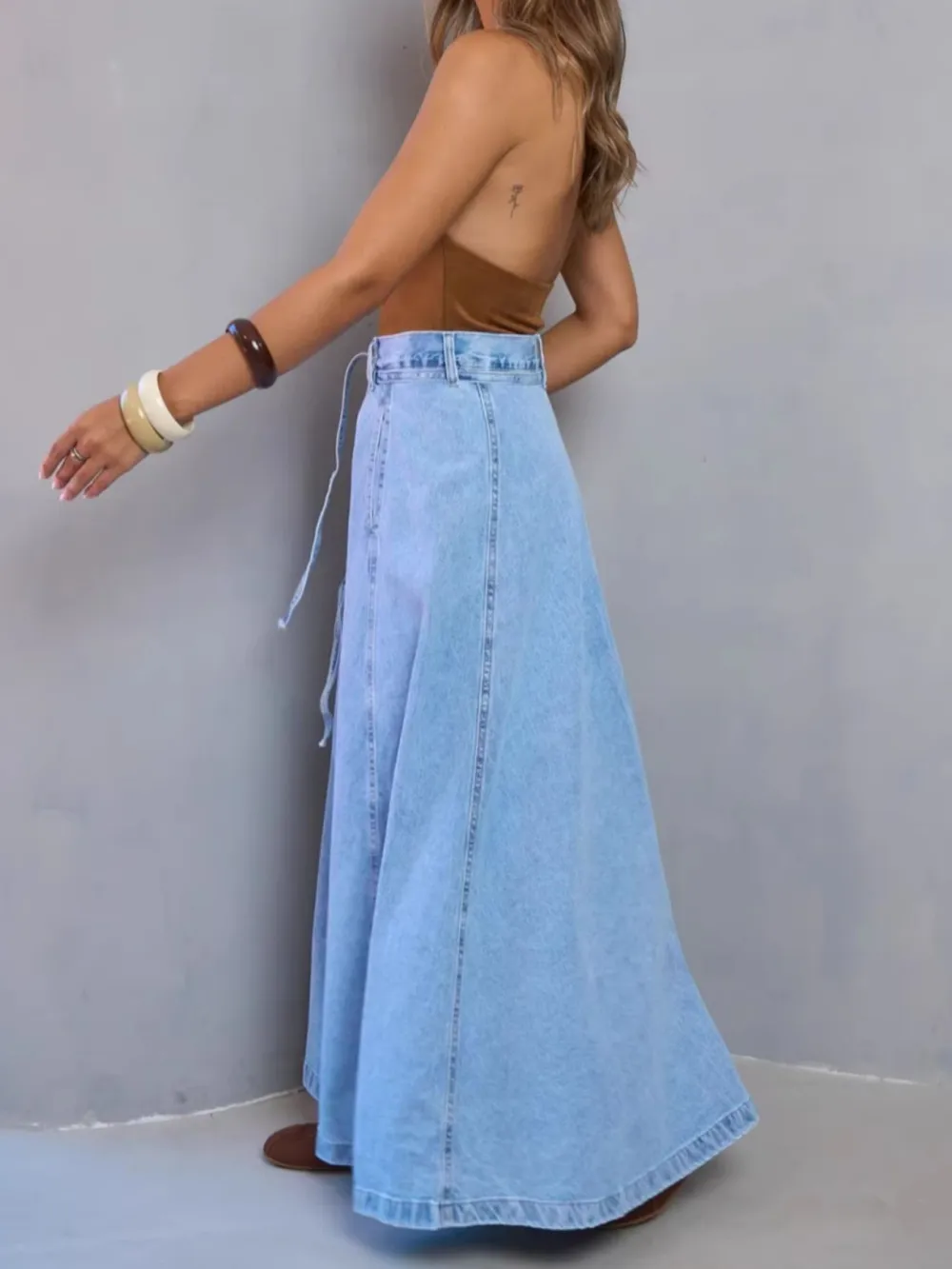 Denim High Waist Skirt