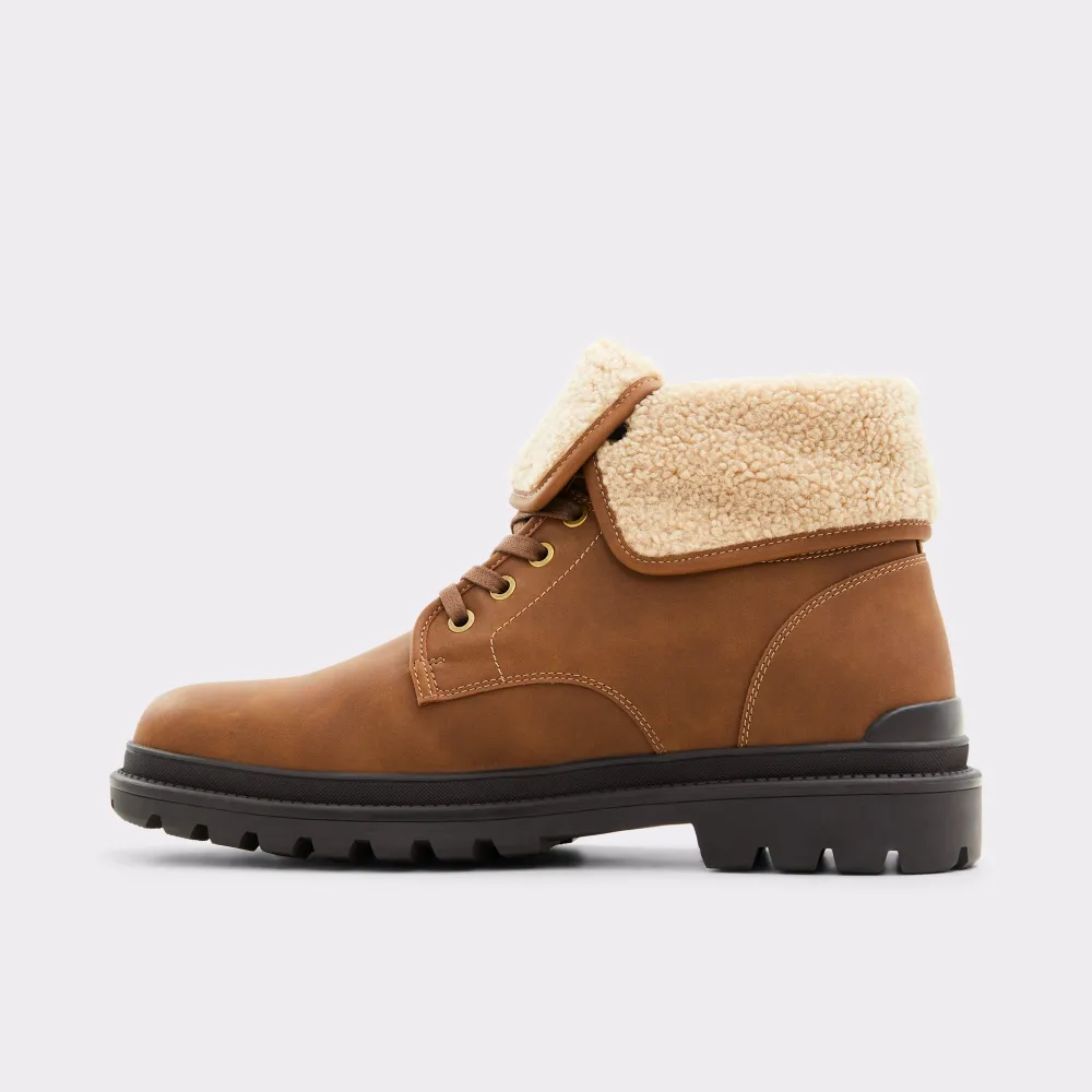 Medium Brown Suede Low Heel Lace-Up Men's Boots