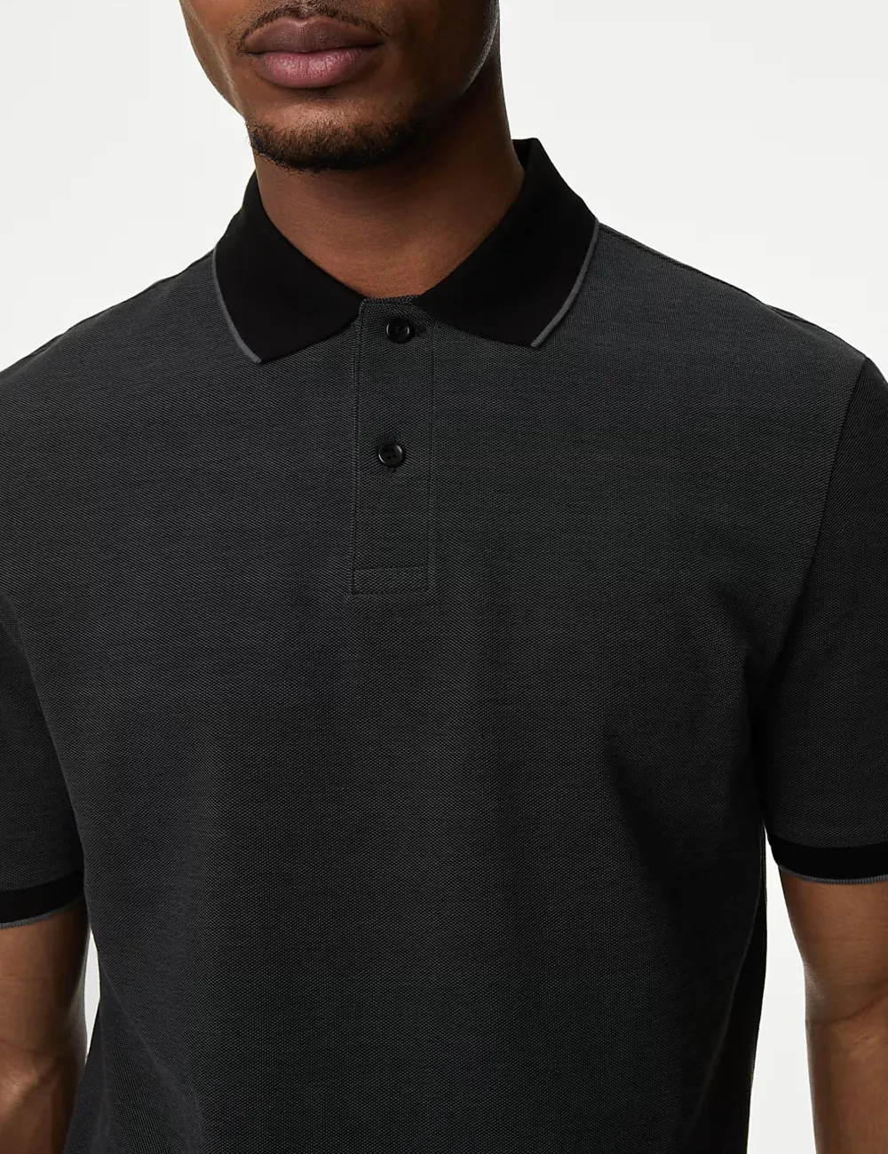 Pure Cotton Tipped Pique Shirt