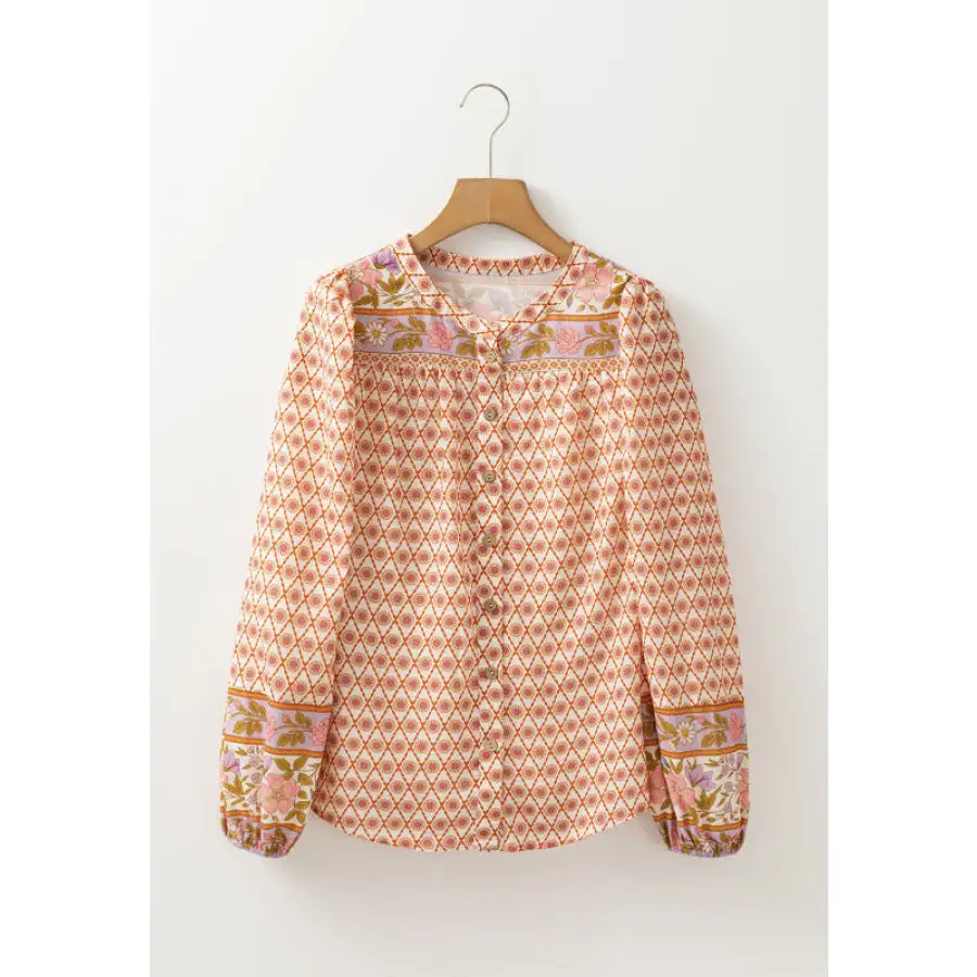 Modern Button Up Print Button Up Shirt