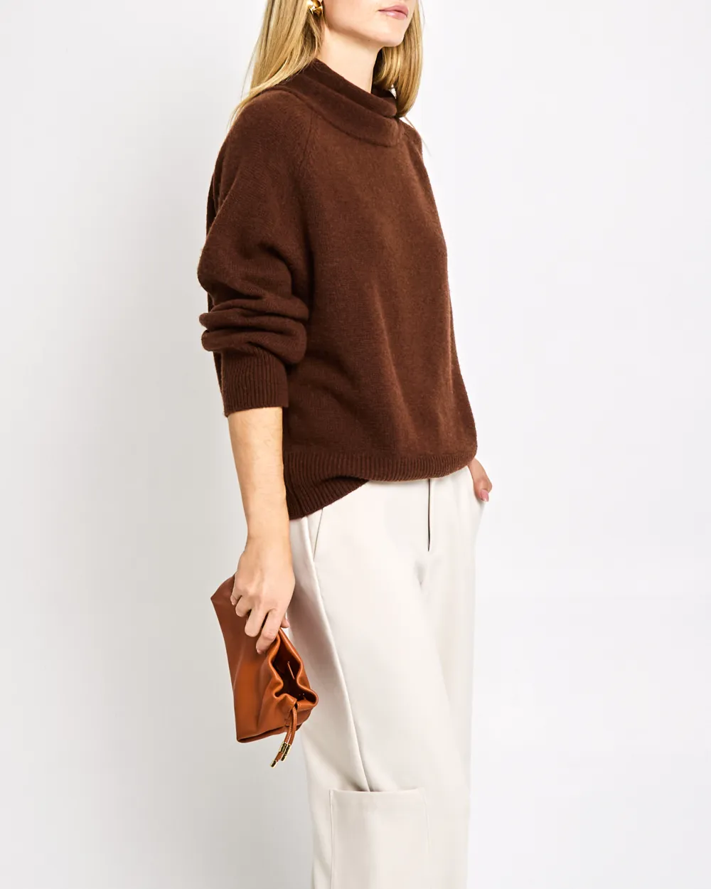 Coffee Chunky Turtleneck Knit Sweater