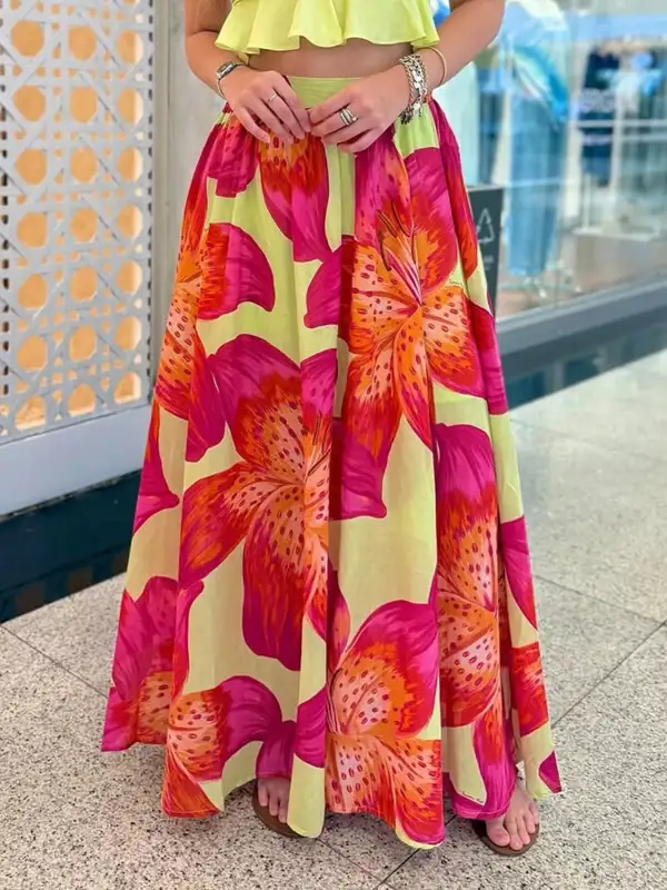 Floral Print Maxi Skirt