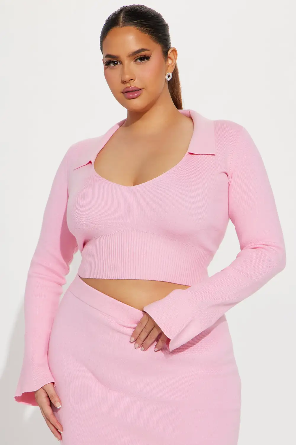 The Exclusive Sweater Skirt Set - Pink