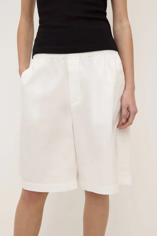 White Longline Poplin Short
