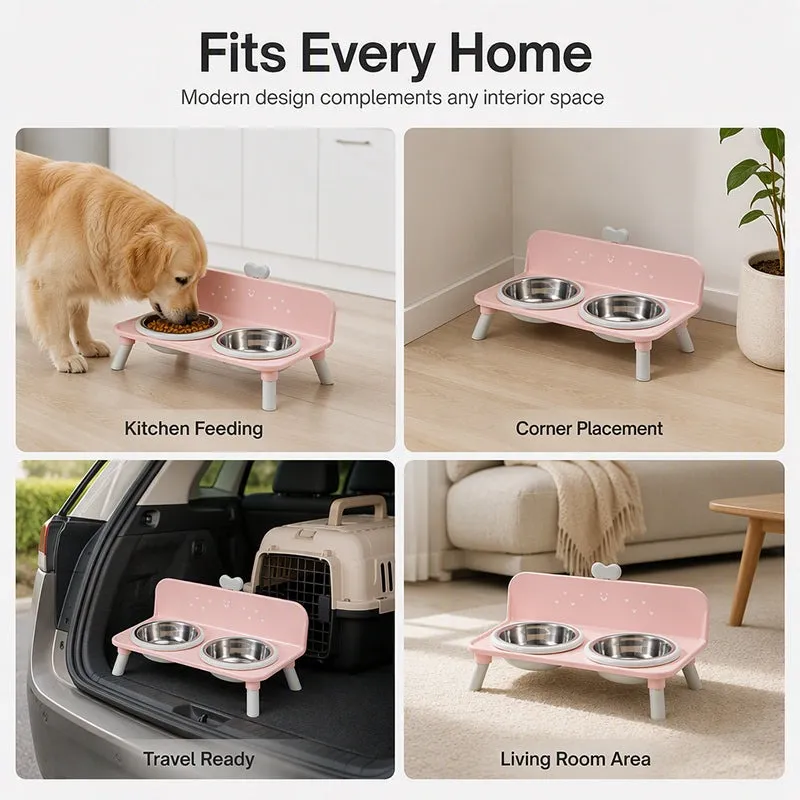 Lift the detachable pet double bowl