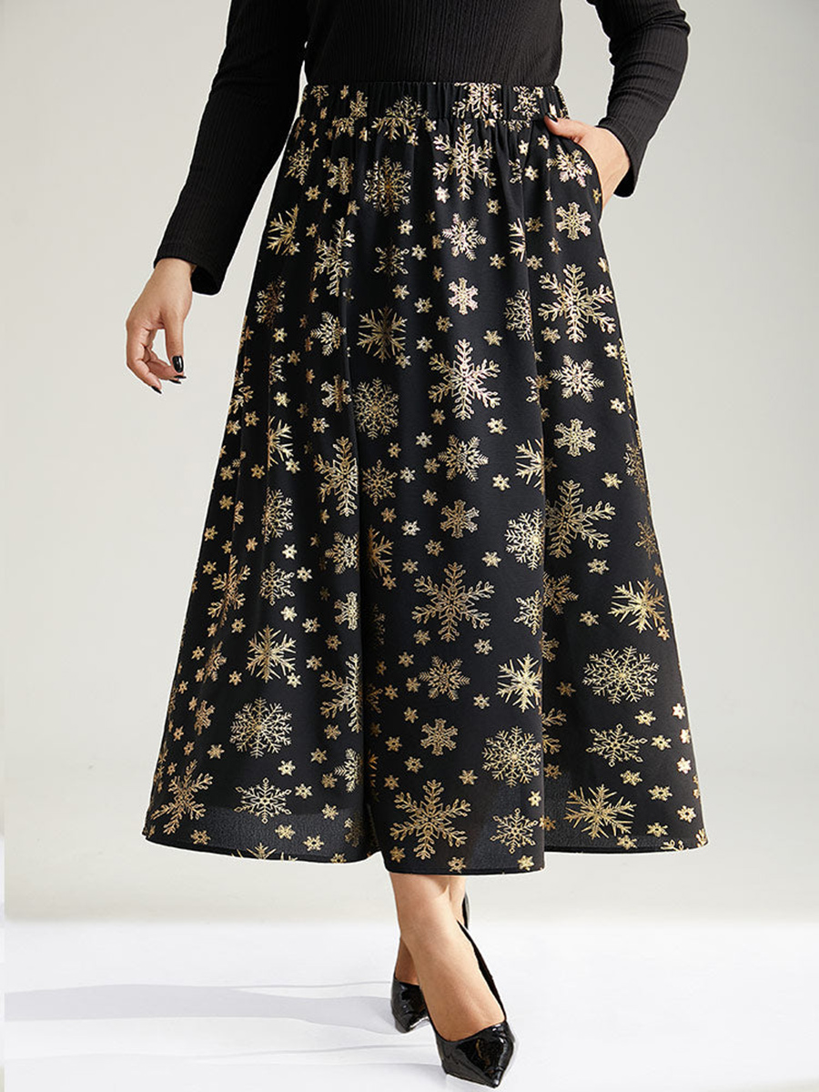 Black hot gold half skirt umbrella skirt