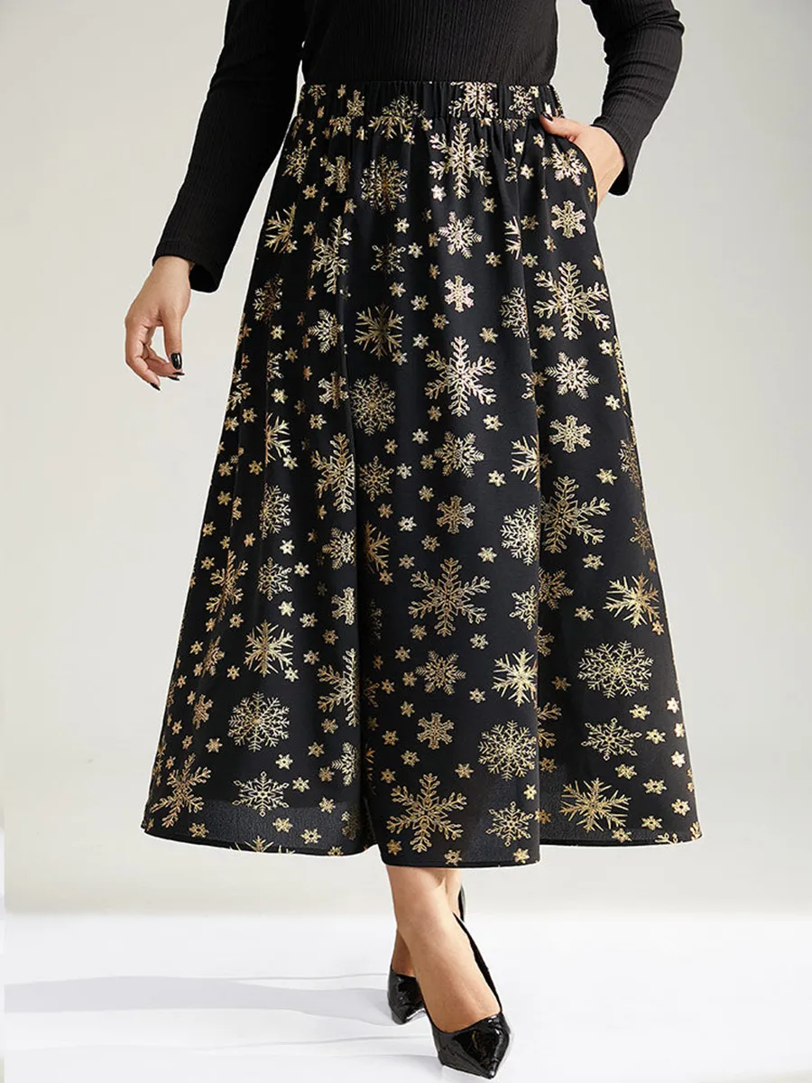 Black Hot Gold Half Skirt Umbrella Skirt