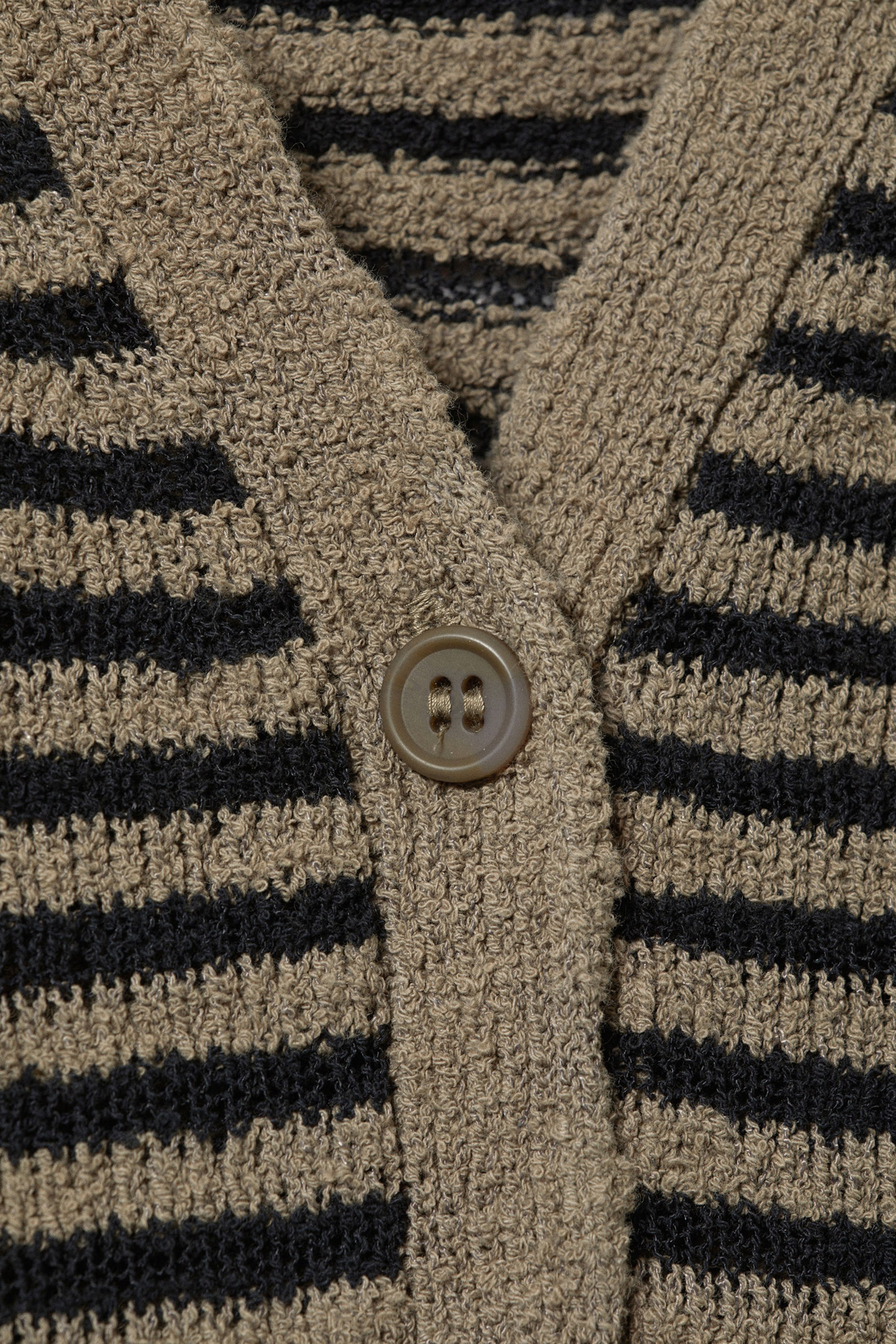 Striped V-Neck Drop Shoulder Cardigan