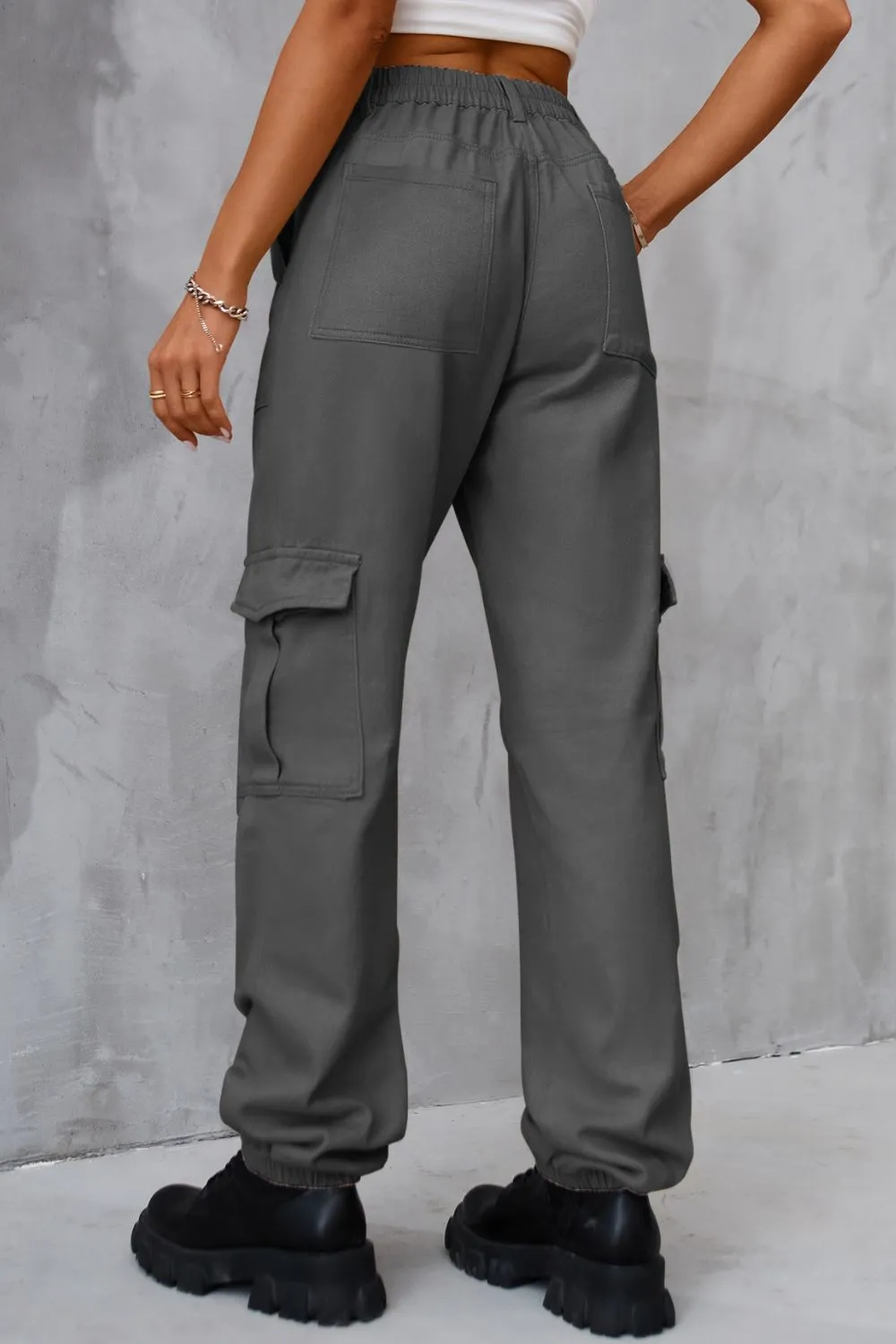 Buttoned High Waist Jeans With Pocket