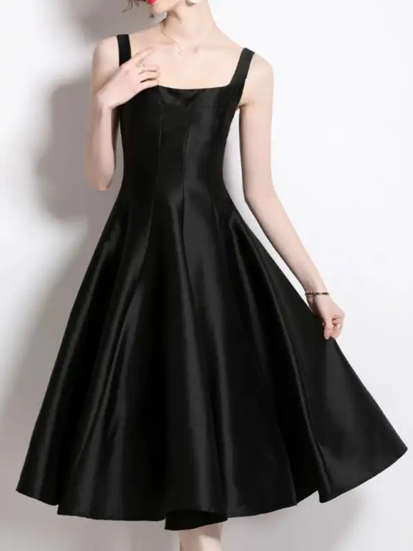 Silhouette A-Line Sleeveless Midi Dress