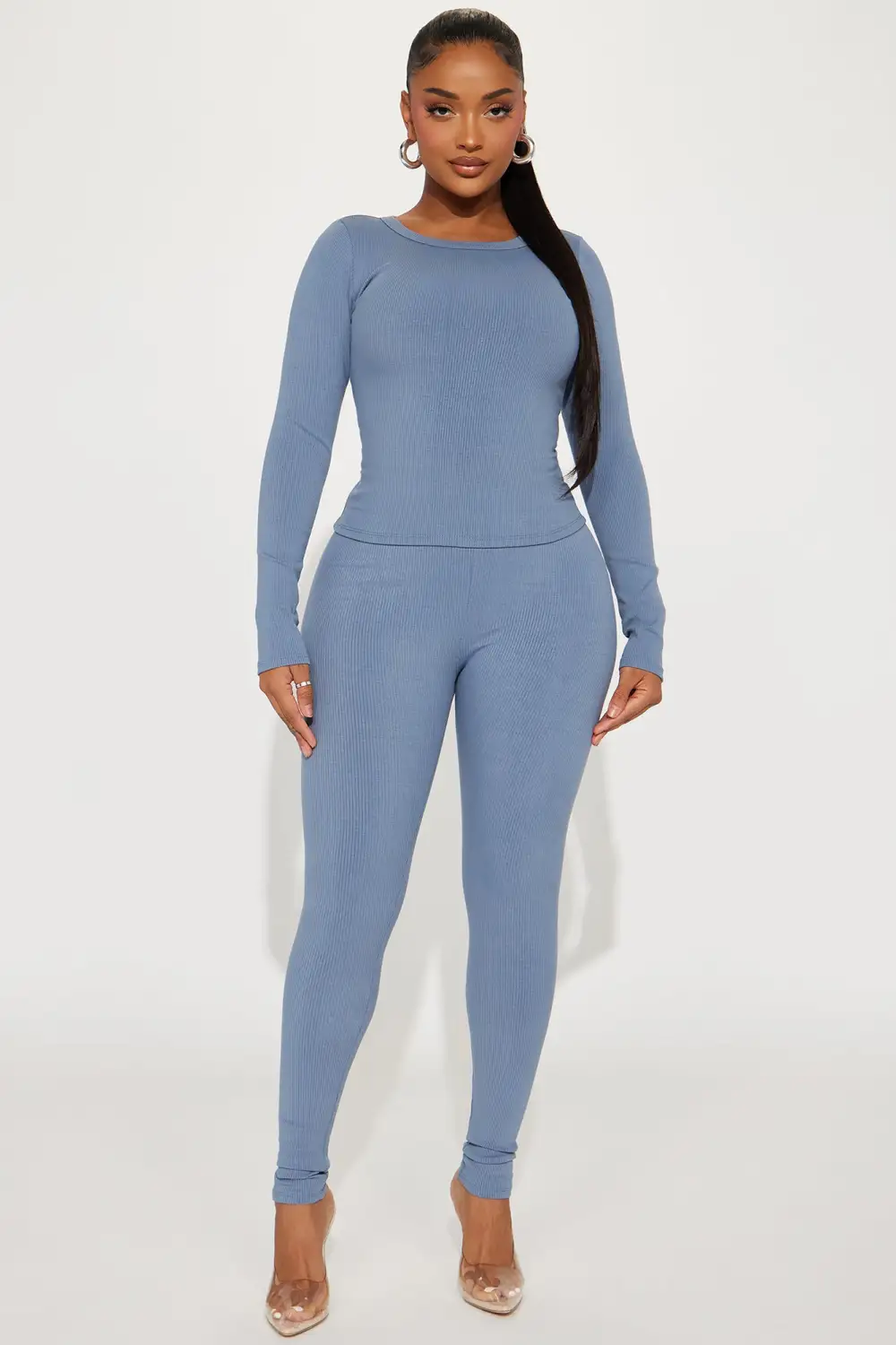Braelynn Snatched Pant Set - Charcoal