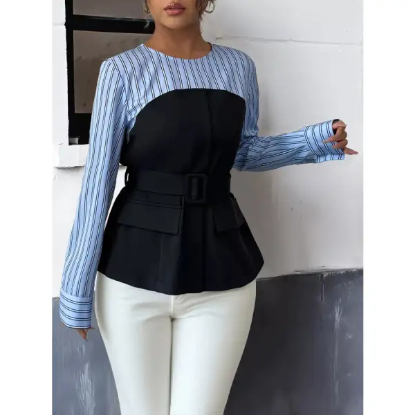 Long Sleeve Blouse with Bow Tie