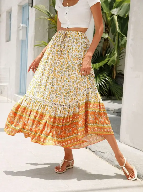 Floral Midi Casual So Skirt