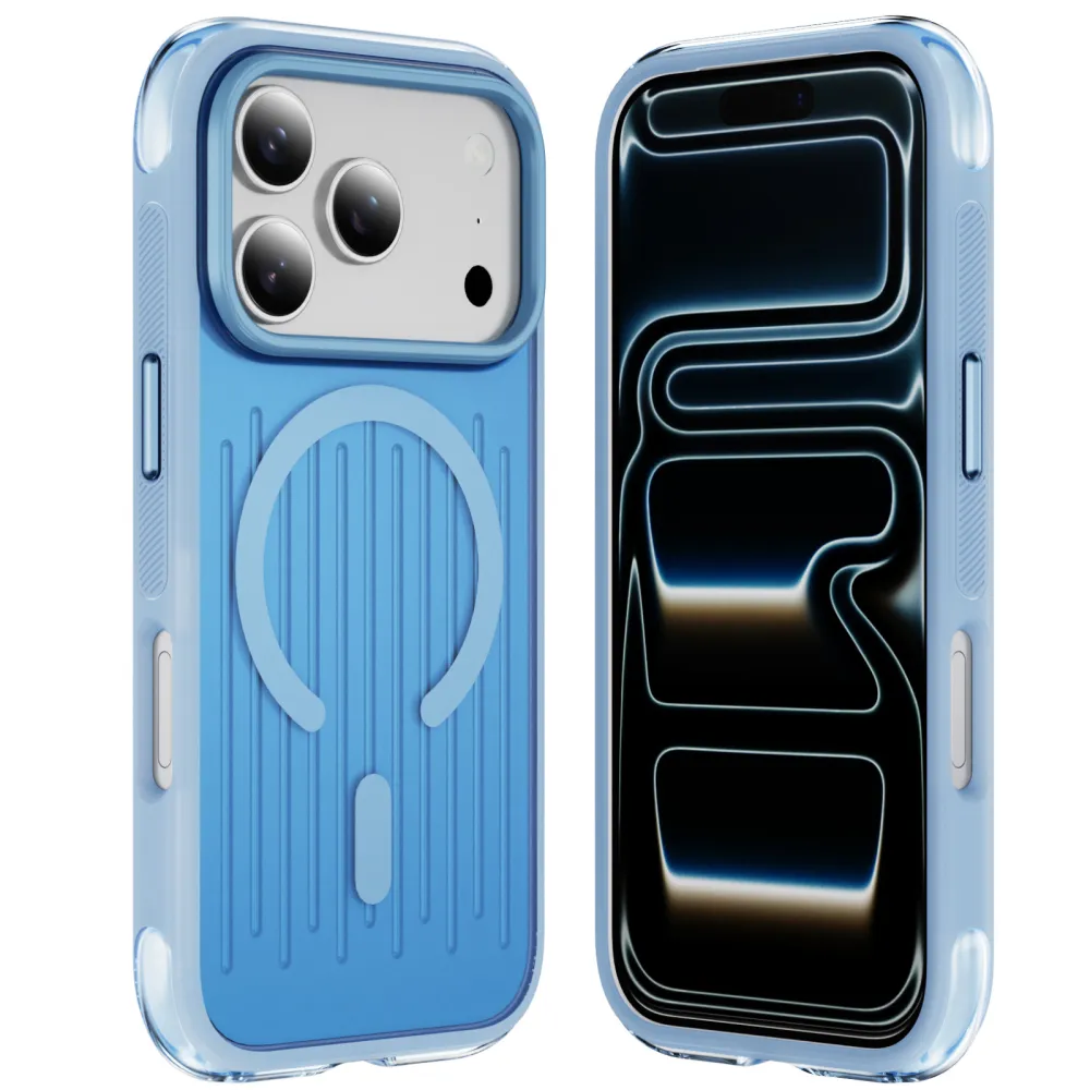 Magnetic Business Airbag Anti-Drop Premium iPhone 18 Case, Suitcase Stripe Design, Apple Compatible