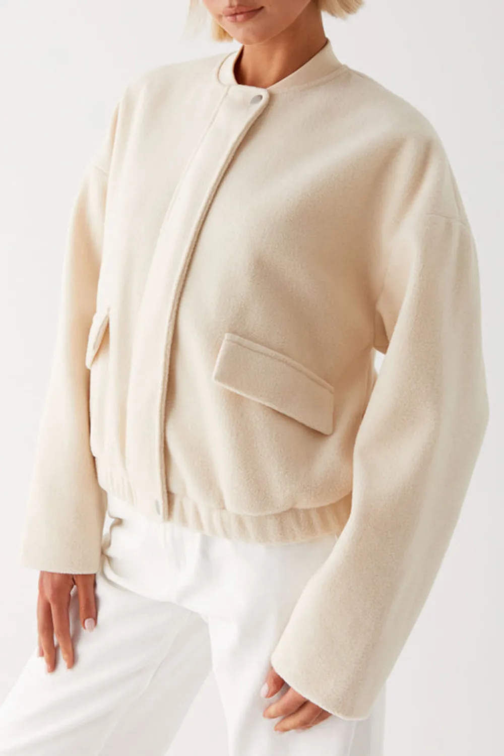 Ivory Bomber Jacket