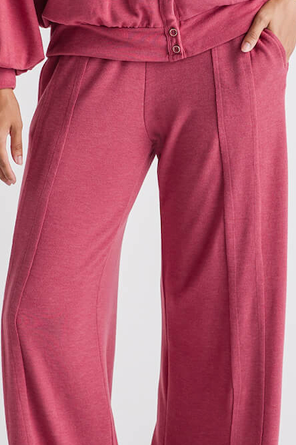 Risen Wideleg Jersey Pants - french rose