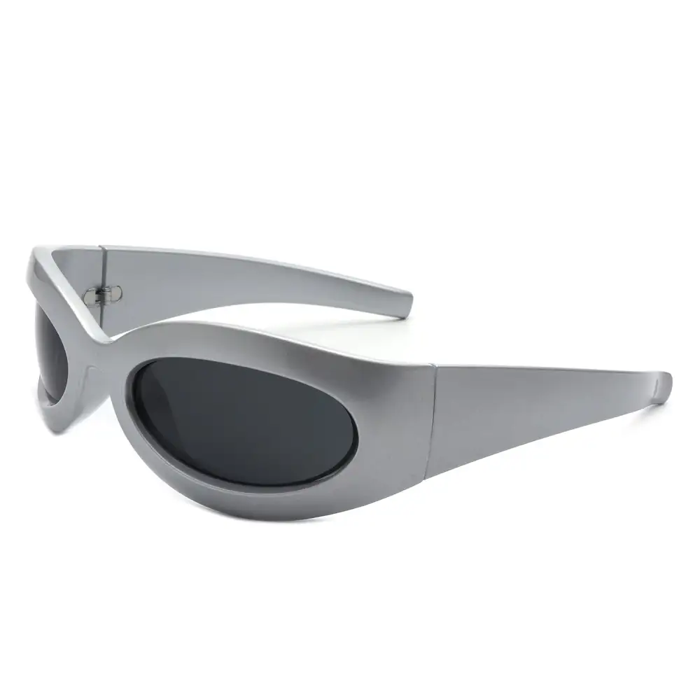 Patterned Oval Round Frame Sunglasses