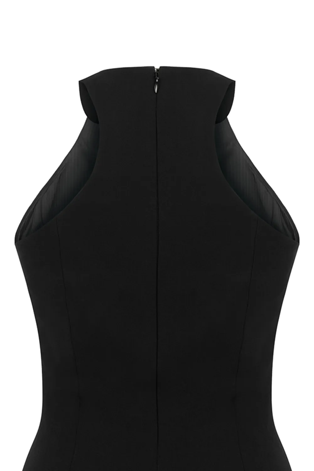 Halter Neck Mini Dress-Black
