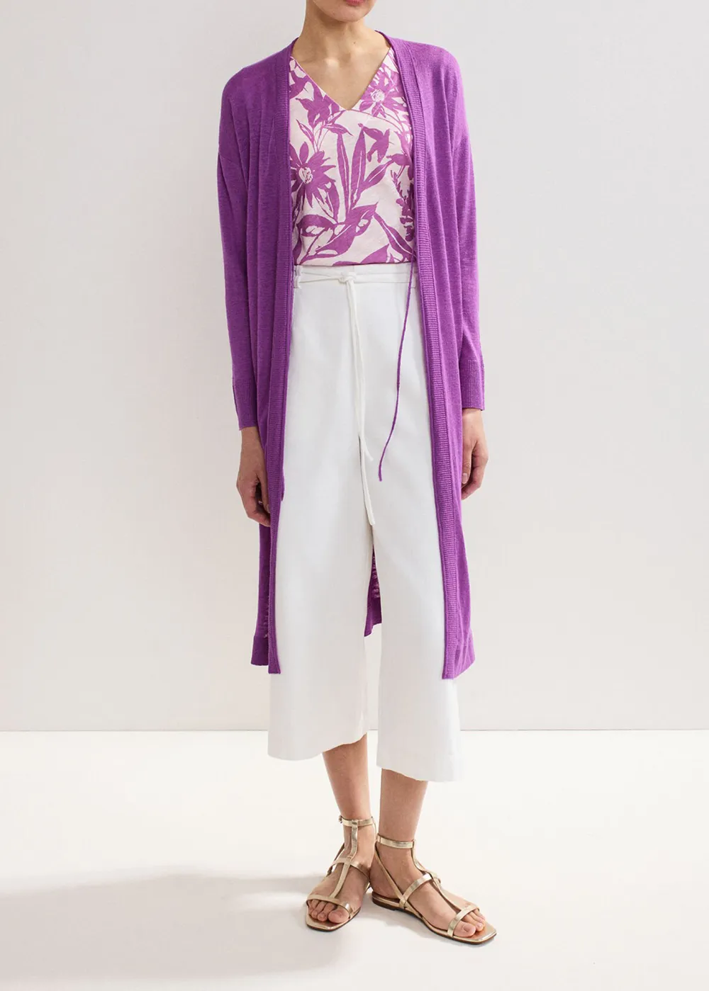 Elegant Plain Long Cardigan