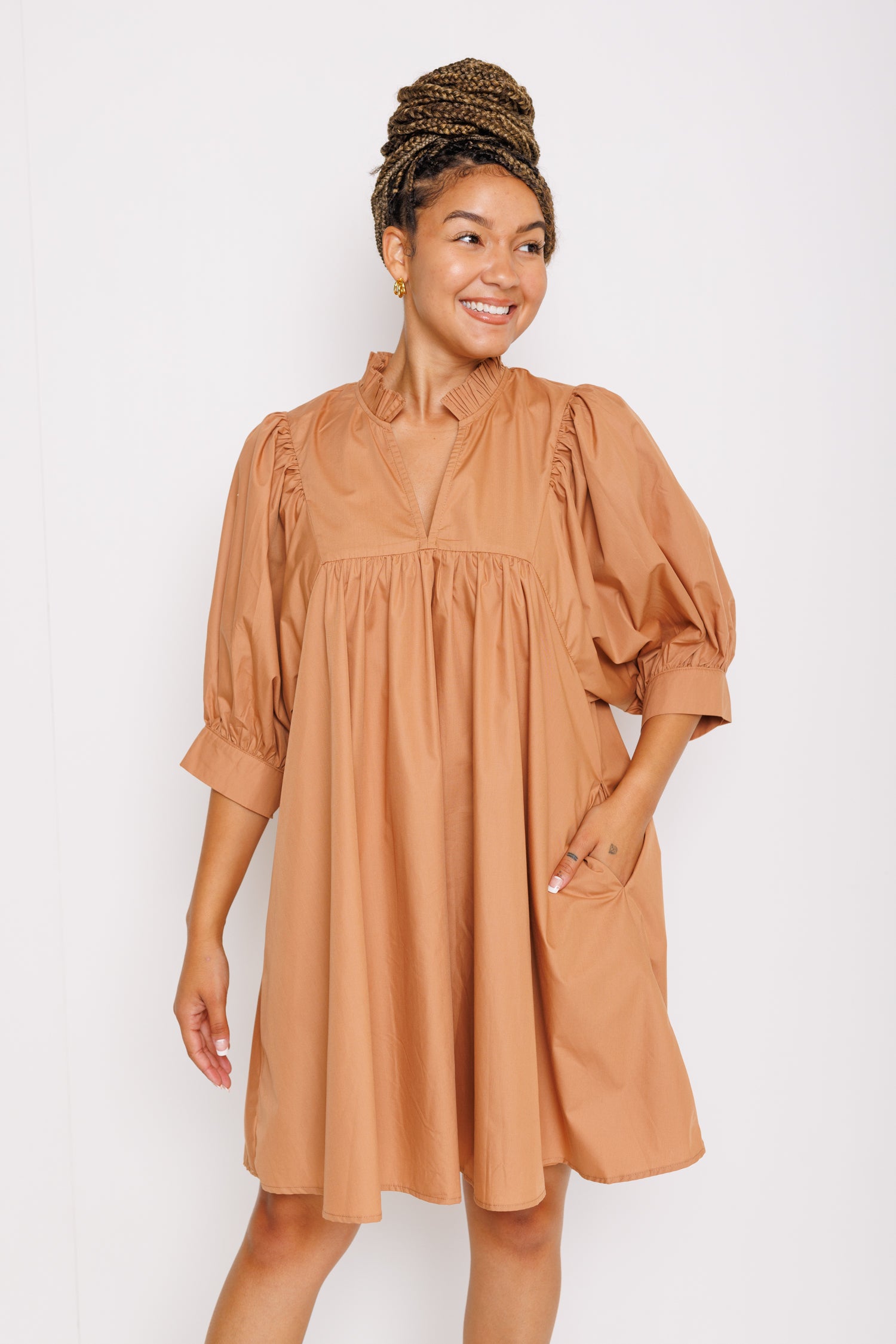 Colleen Mini Dress, CAMEL