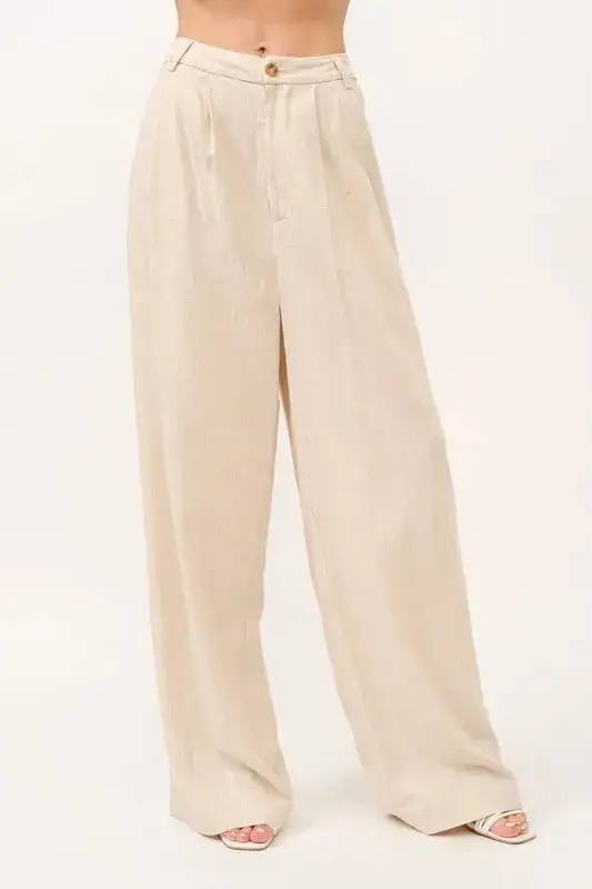Wide Leg Linen Trousers
