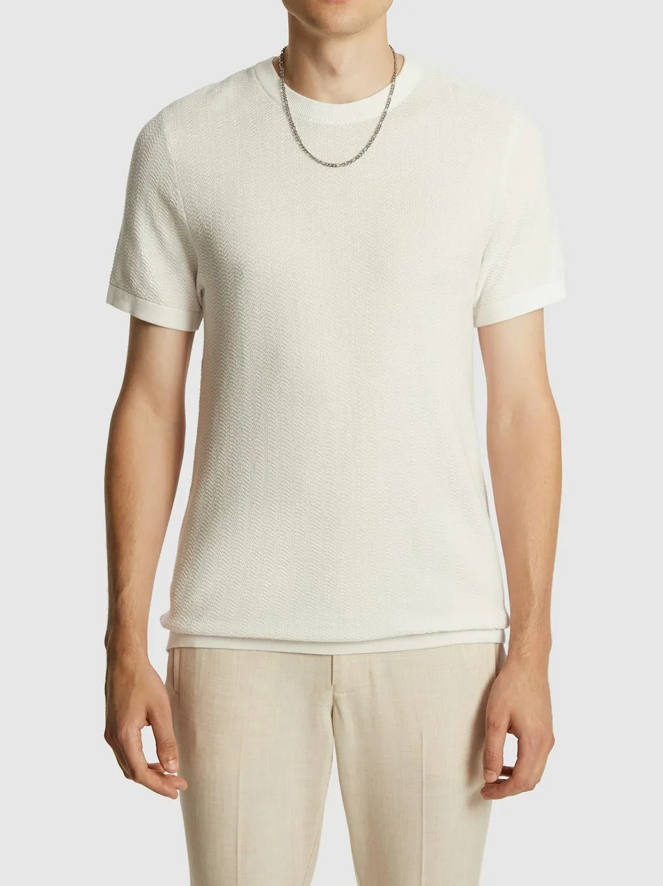 Knit Crew Neck Short Sleeve T-Shirt