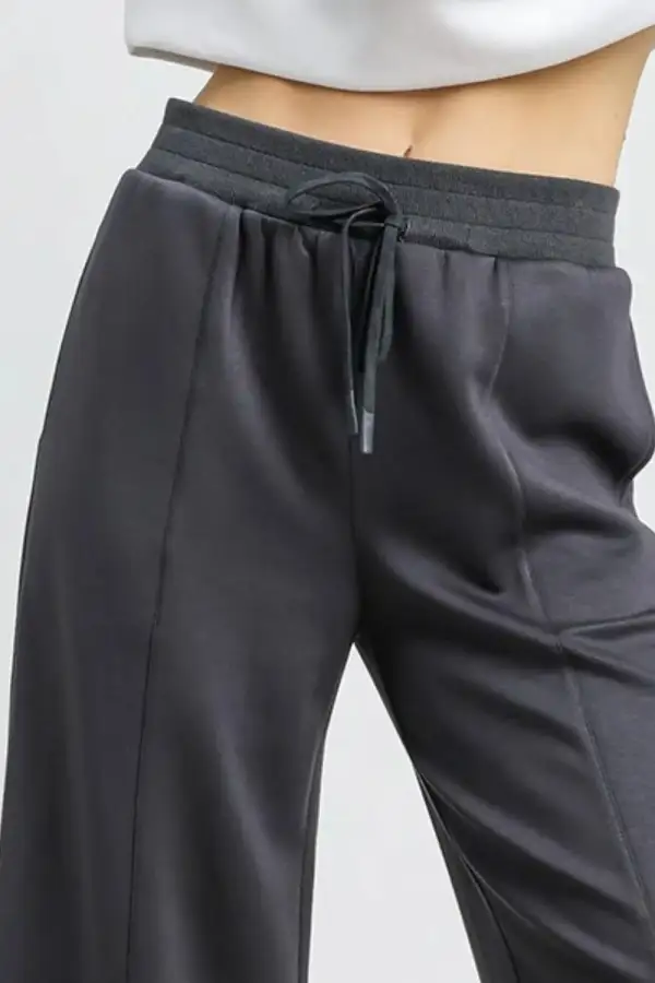 Drawstring Wide Leg Cropped Pants