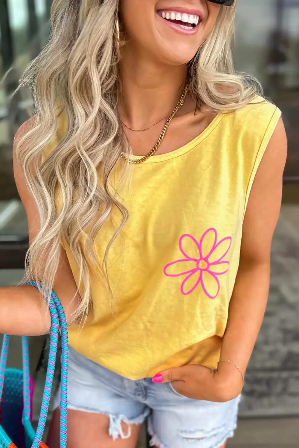 Flower Graphic Casual Tank Top
