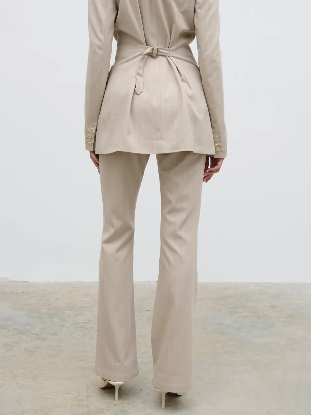 Straight Leg Pinstripe Trousers