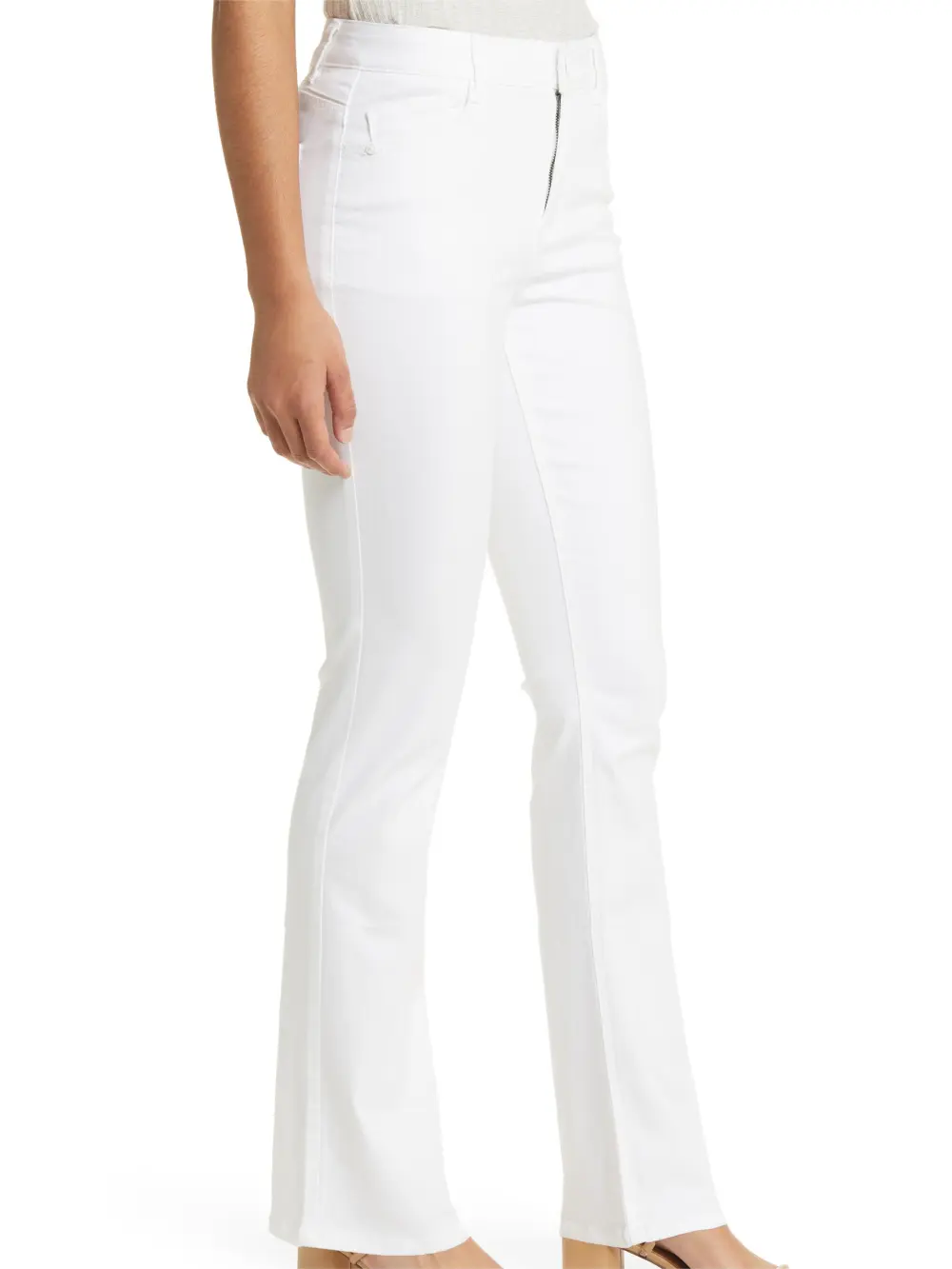Faux Leather Trim Ponte Knit Pants