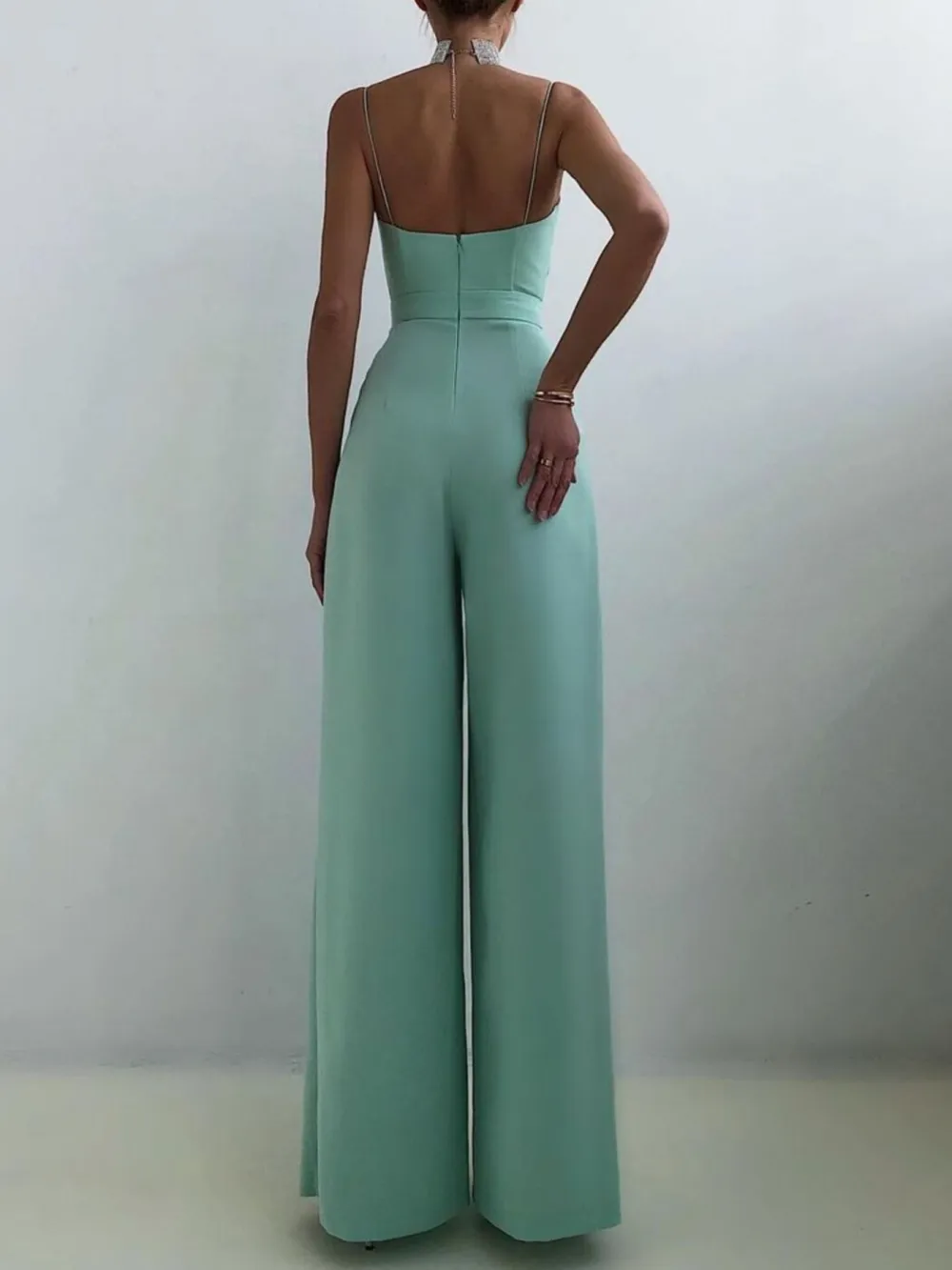 Spaghetti Strap Wide Leg Jumpsuit