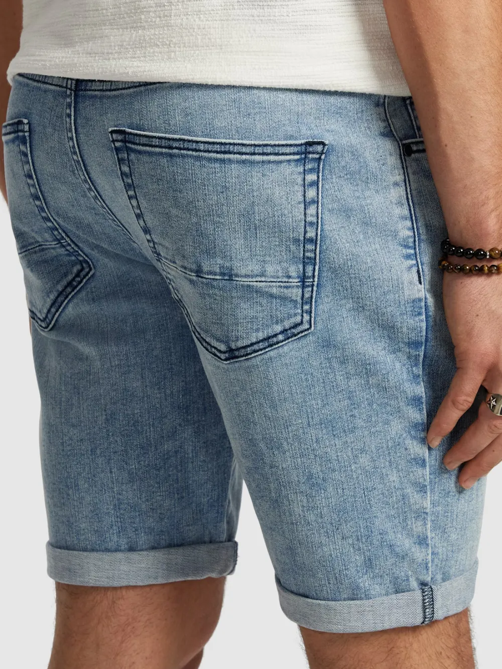 Light Blue Casual Style Denim Short