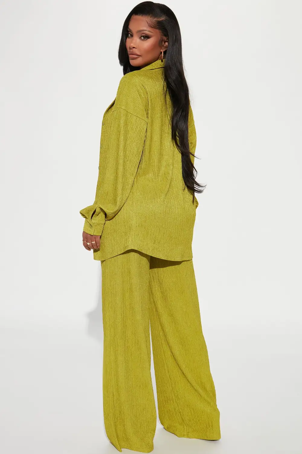 Brielle 3 Piece Pant Set - Chartreuse