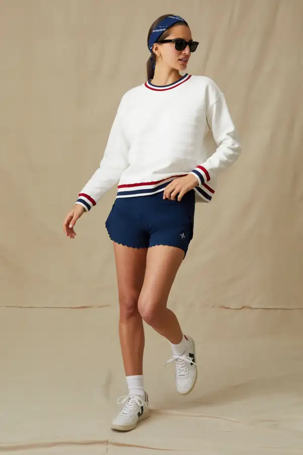 Navy Scallop Marisa Tennis Short