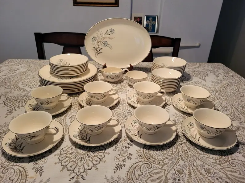 Taylor Smith Versatile Blue and Pink Flower Dinner Set 51pcs