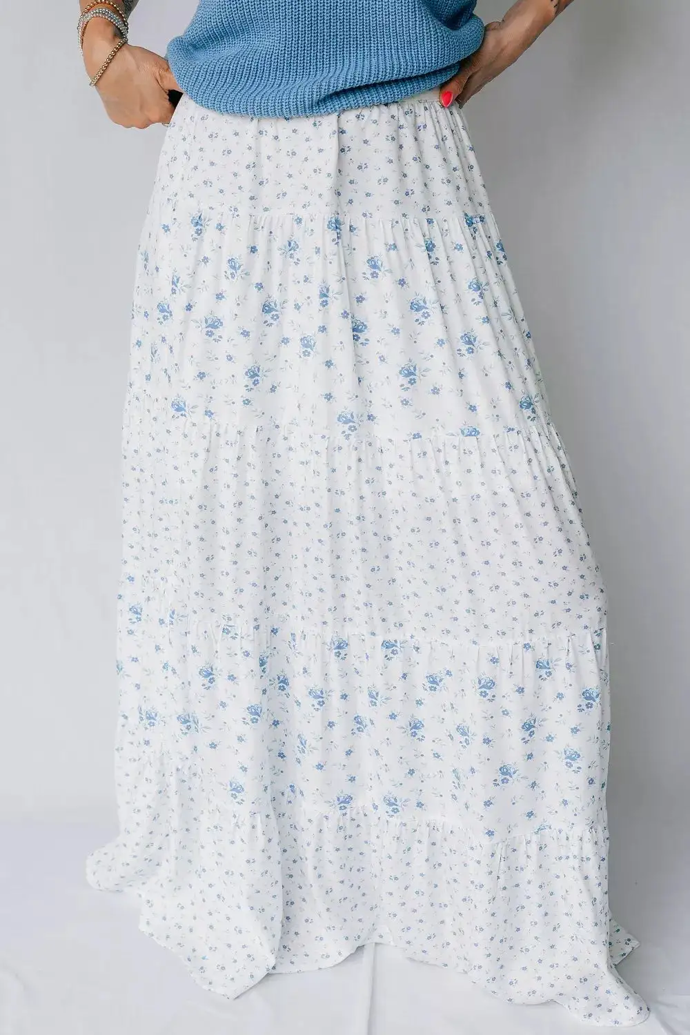 Floral High Waist Maxi Skirt