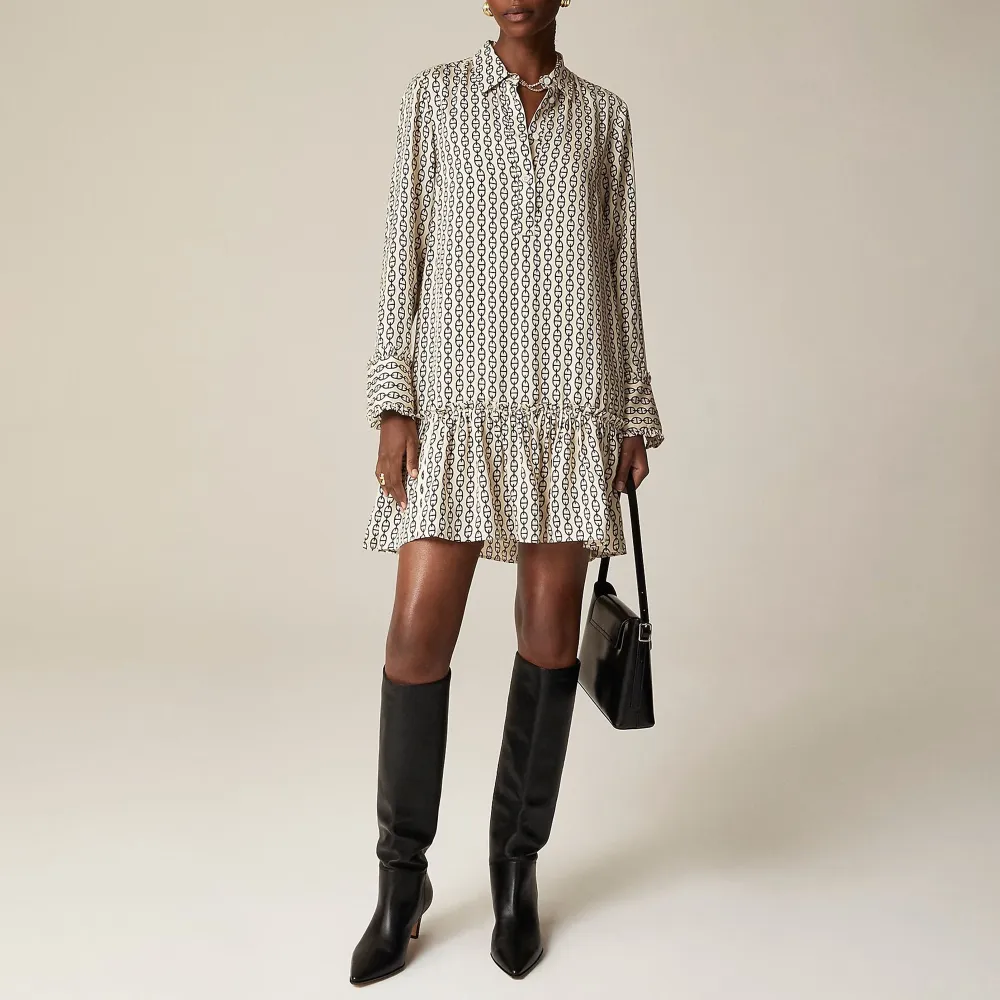 popover shirtdress in vintage links prints