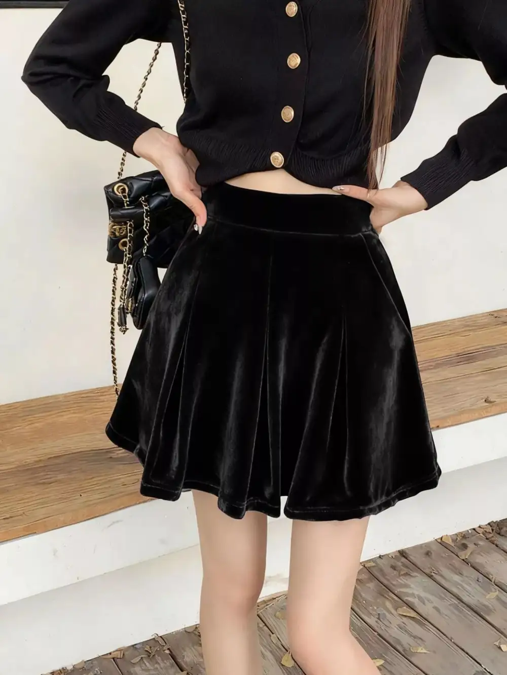 Velvet Mini Skirt