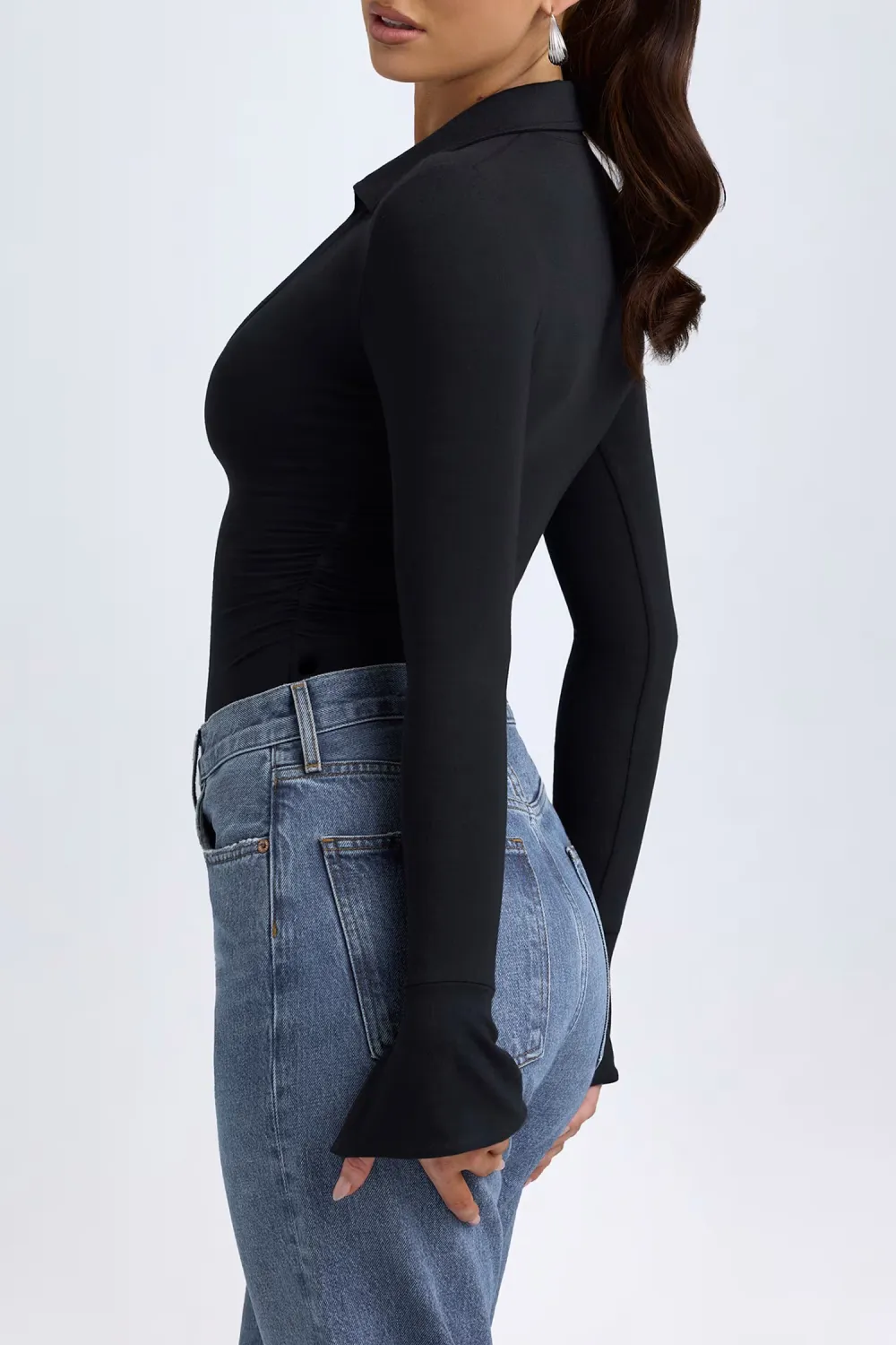 Sexy Deep V Slim Fit Women's Long Sleeve Bodysuit
