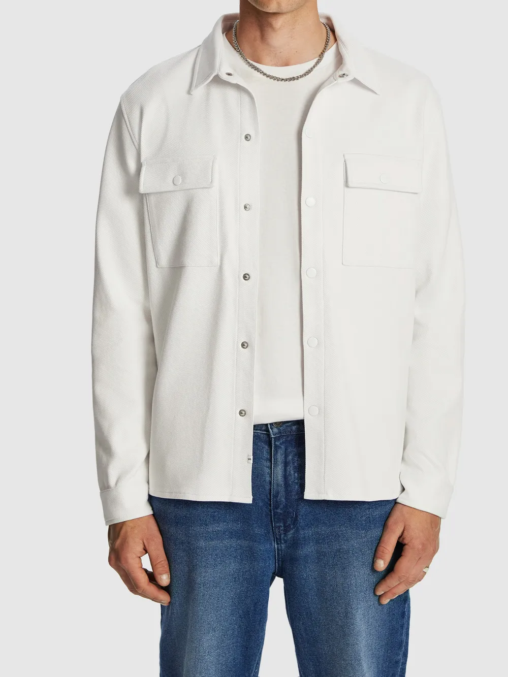 White Oversized Long Sleeve Shirt