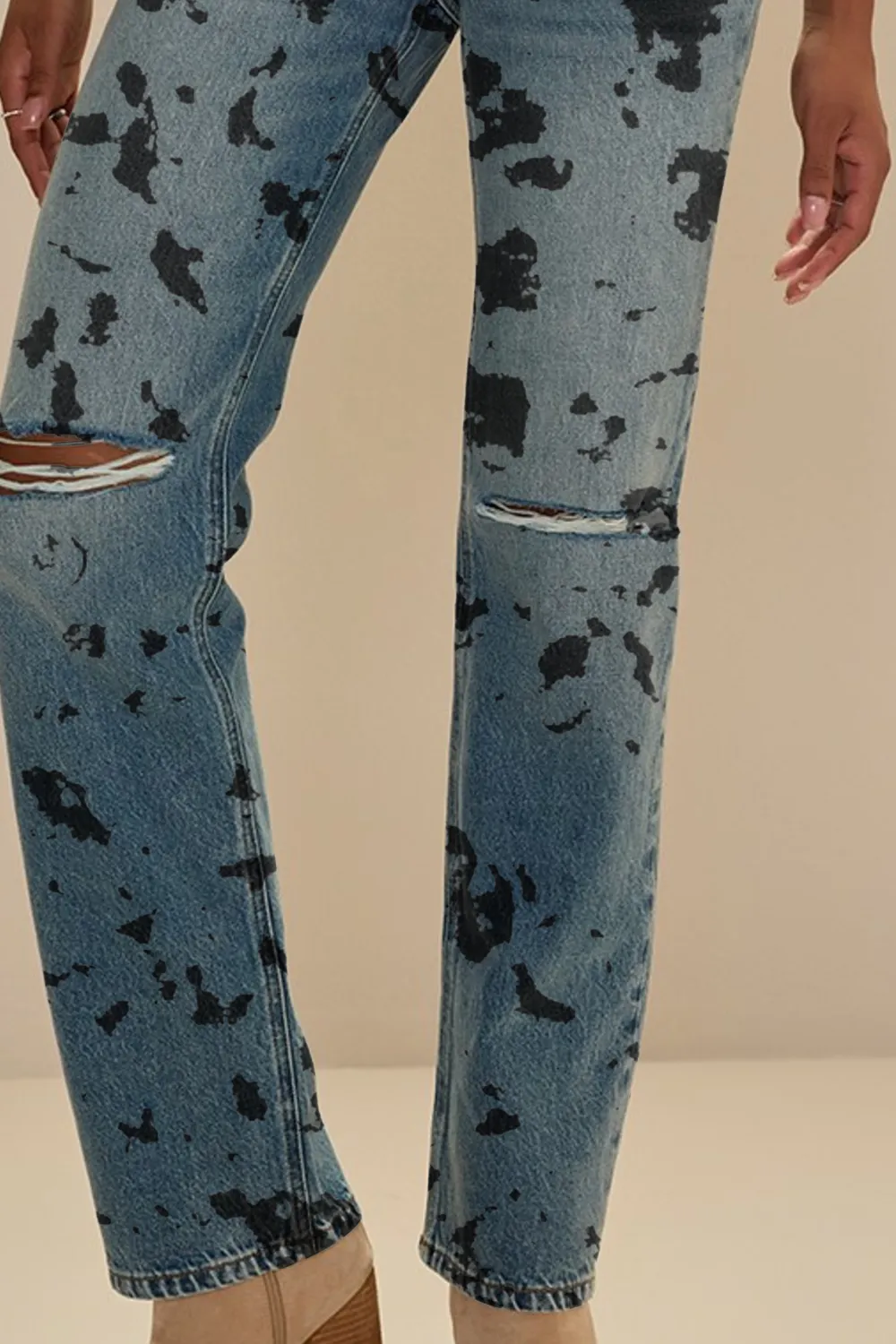 Genevieve Destructed Denim Jeans