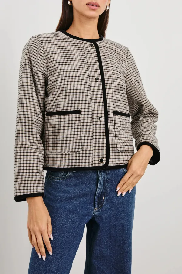 Square-Cut Checked Ladies' Jacket