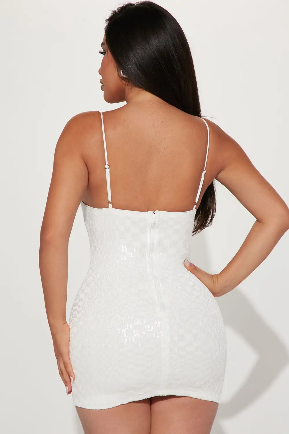 Petite Hit Me Up Sequin Mini Dress - Ivory